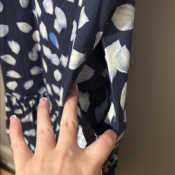 Scoop NYC Blue and White Bow Back Midi Dress - Picture 9 of 13